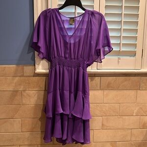 Purple chiffon dress; only been worn once for a wedding! From Nordstrom Rack